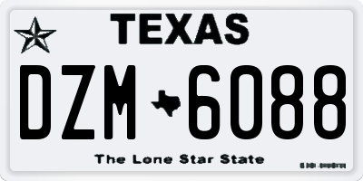 TX license plate DZM6088