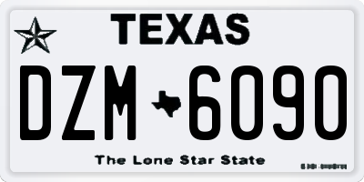 TX license plate DZM6090