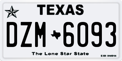 TX license plate DZM6093