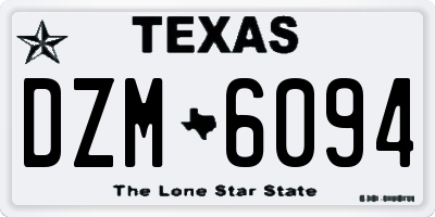 TX license plate DZM6094