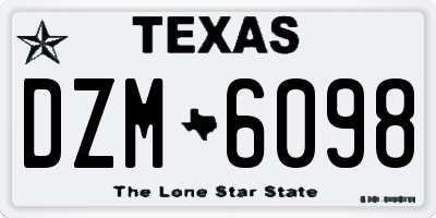 TX license plate DZM6098