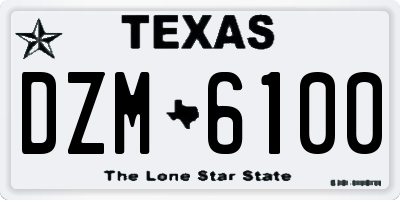 TX license plate DZM6100