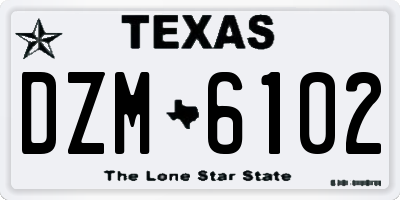 TX license plate DZM6102