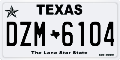 TX license plate DZM6104