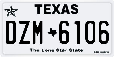 TX license plate DZM6106