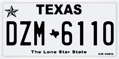 TX license plate DZM6110
