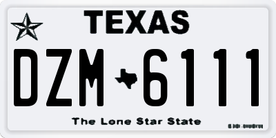 TX license plate DZM6111