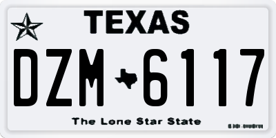 TX license plate DZM6117