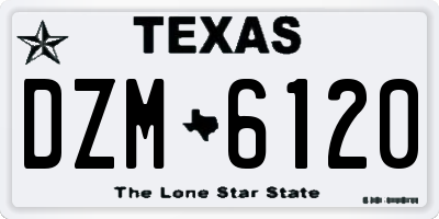 TX license plate DZM6120