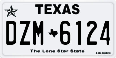 TX license plate DZM6124