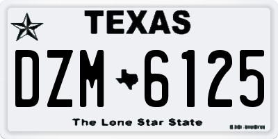 TX license plate DZM6125