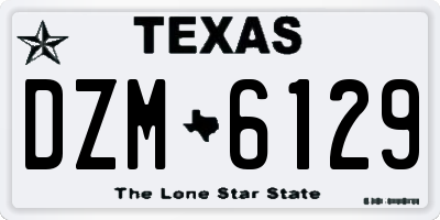TX license plate DZM6129