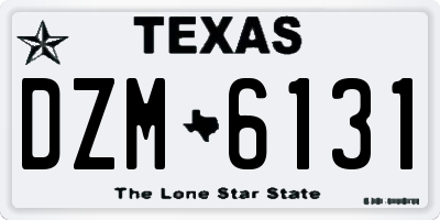 TX license plate DZM6131