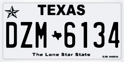 TX license plate DZM6134