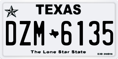 TX license plate DZM6135