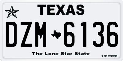 TX license plate DZM6136