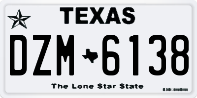 TX license plate DZM6138