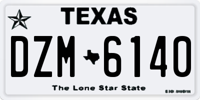 TX license plate DZM6140