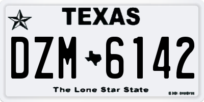 TX license plate DZM6142