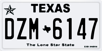TX license plate DZM6147