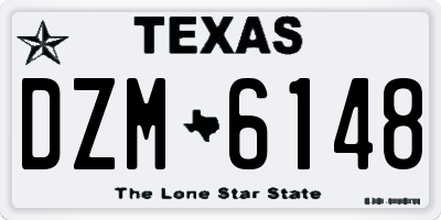 TX license plate DZM6148