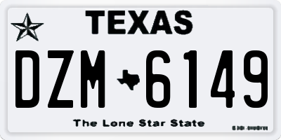 TX license plate DZM6149