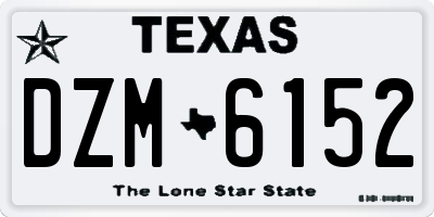 TX license plate DZM6152