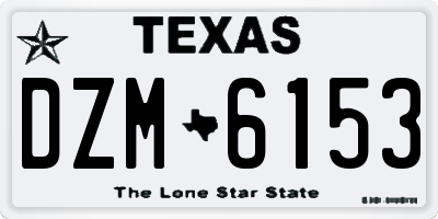 TX license plate DZM6153