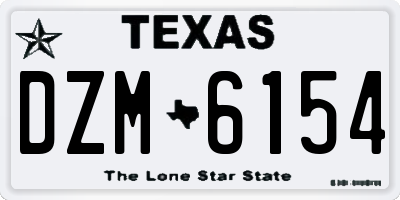 TX license plate DZM6154