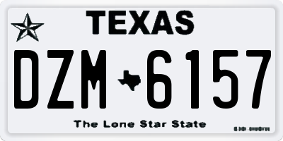 TX license plate DZM6157