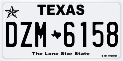 TX license plate DZM6158