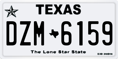 TX license plate DZM6159