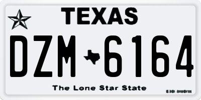 TX license plate DZM6164