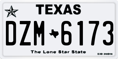 TX license plate DZM6173