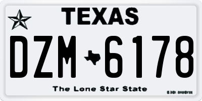 TX license plate DZM6178