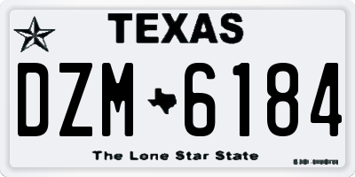 TX license plate DZM6184