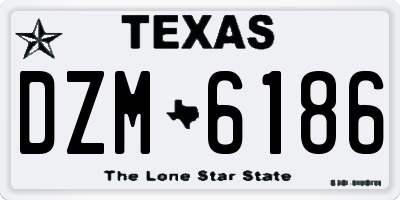 TX license plate DZM6186