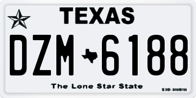 TX license plate DZM6188