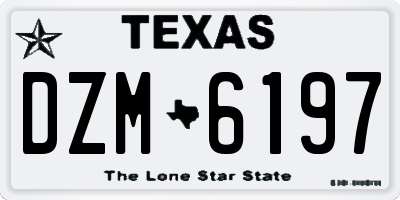 TX license plate DZM6197