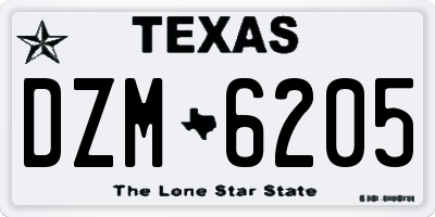 TX license plate DZM6205