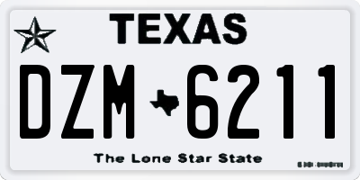 TX license plate DZM6211