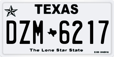 TX license plate DZM6217
