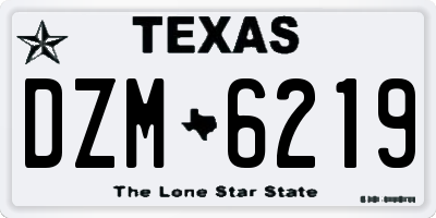 TX license plate DZM6219