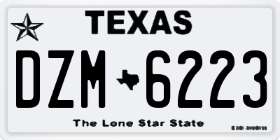 TX license plate DZM6223