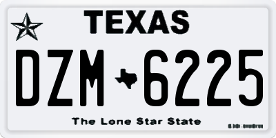 TX license plate DZM6225