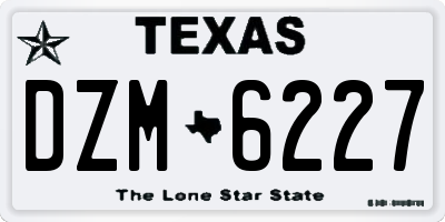 TX license plate DZM6227