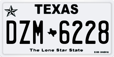 TX license plate DZM6228