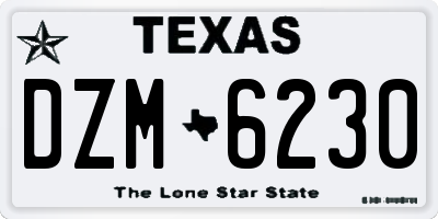 TX license plate DZM6230