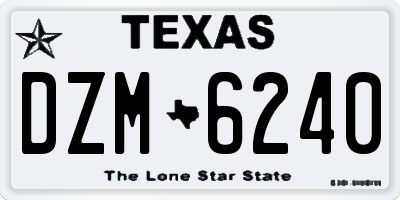 TX license plate DZM6240