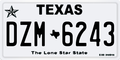 TX license plate DZM6243